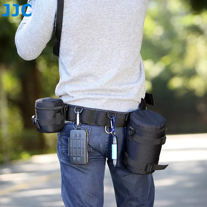 JJC Waterproof Camera Lens Bag — Storage Pouch with Belt for Canon, Nikon, Sony, Fujifilm DSLR