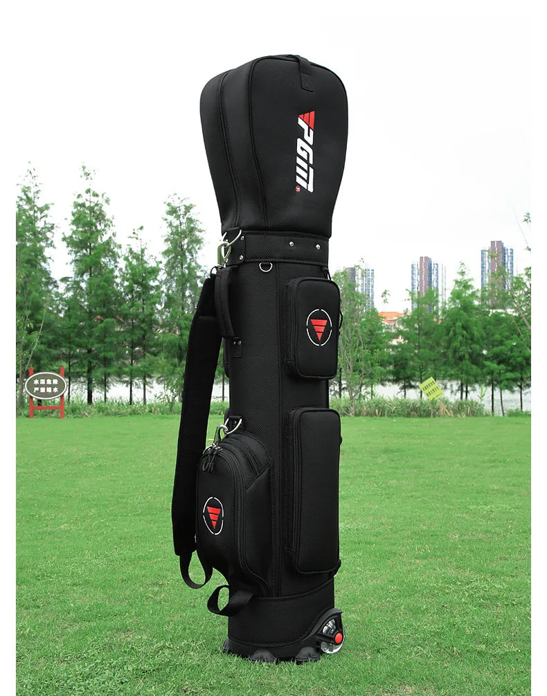 PGM Ultra-Light Golf Bag with Wheels QB069 – Large Capacity Sport & Aviation Bag with Multifunctional Ball Storage