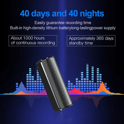 40Days Mini Digital Voice Recorder Pen – 8/16/32GB Audio MP3 Player with Magnetic Activation