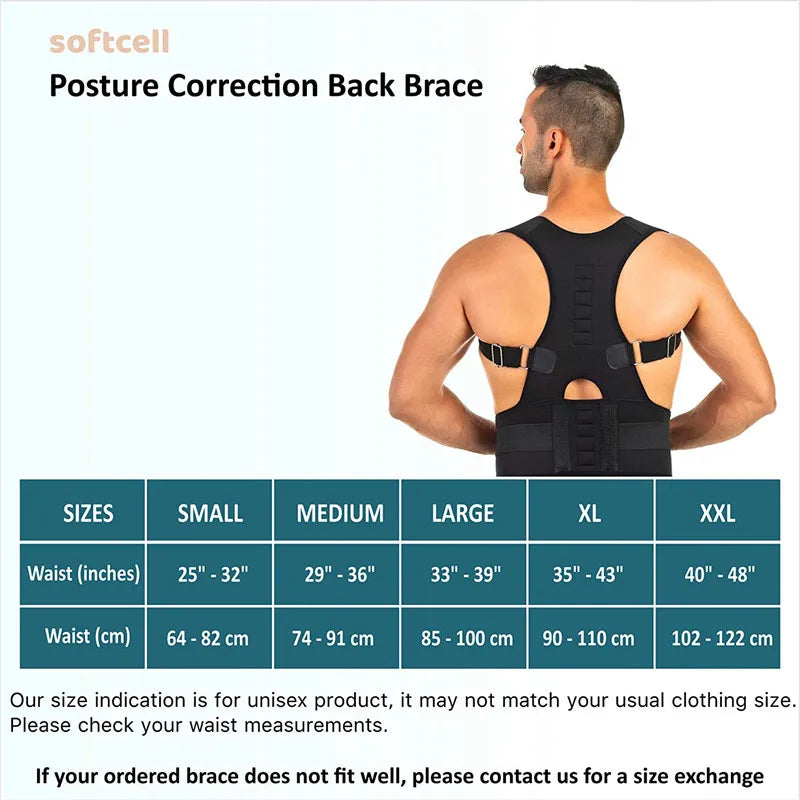 Back Waist Posture Corrector — Adjustable Lumbar Brace & Spine Support Vest for Adults | Comfortable Back Pain Relief Trainer