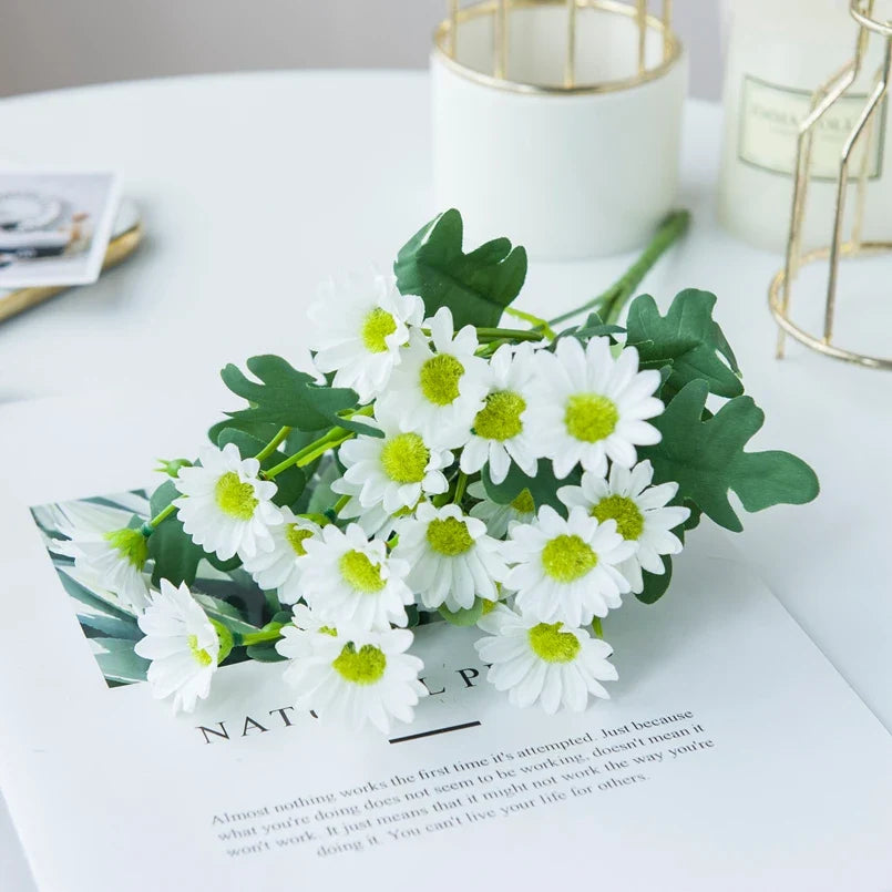 21-Head Artificial Daisy Bouquet - Silk Autumn Flowers for Home, Wedding & Party Decor