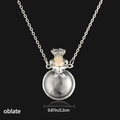 Openable Glaze Vial Pendant Necklace – Water Drop Heart Mini Perfume Bottle, Keepsake Jewelry Gift with Steel Chain