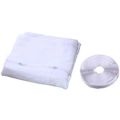 Portable Air Conditioner Window Seal - 400cm Flexible Cloth Plate with Zip & Adhesive Fastening - AirLock Seal