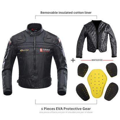 DUHAN Windproof Motocross Jacket & Pants for Men – Wear-Resistant Motorcycle Gear with Body Armor, Winter Moto Clothing