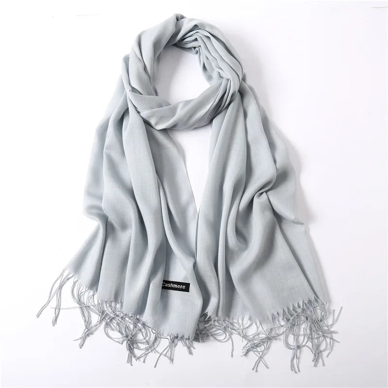 Desgine Solid Cashmere Scarf – Warm Autumn Winter Shawl Wrap with Tassels, Unisex Pashmina for Women and Men 2024