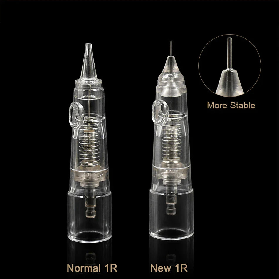 10PCS BIOMASER Disposable Tattoo Needles — Permanent Makeup Cartridges for Eyebrow & Lip, 1R/2R/3R/5R