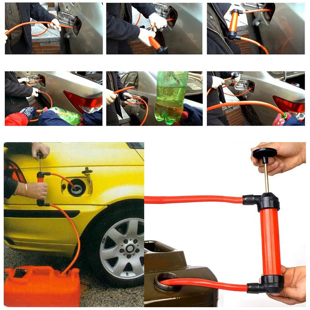 Portable Manual Oil Pump – Hand Siphon Tube for Liquid, Gas, Fuel Transfer, High-Quality Suction Pump & Inflatable Hose