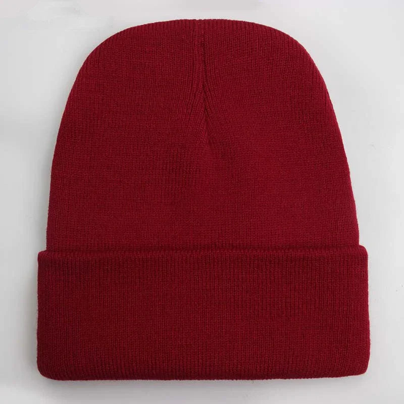 Solid Unisex Beanie – Soft Warm Wool Blend Knitted Cap for Men and Women, Autumn Winter Skullcap, Ski Hat, 24 Colors