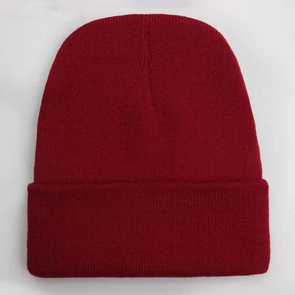 Solid Unisex Beanie – Soft Warm Wool Blend Knitted Cap for Men and Women, Autumn Winter Skullcap, Ski Hat, 24 Colors