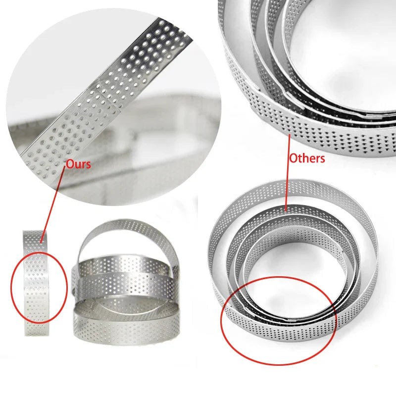 Stainless Steel Round Cake Molds - Mousse Cake Tart Circle Mold - Pizza Dessert DIY Decor Mould - Tart Ring Kitchen Baking Tool