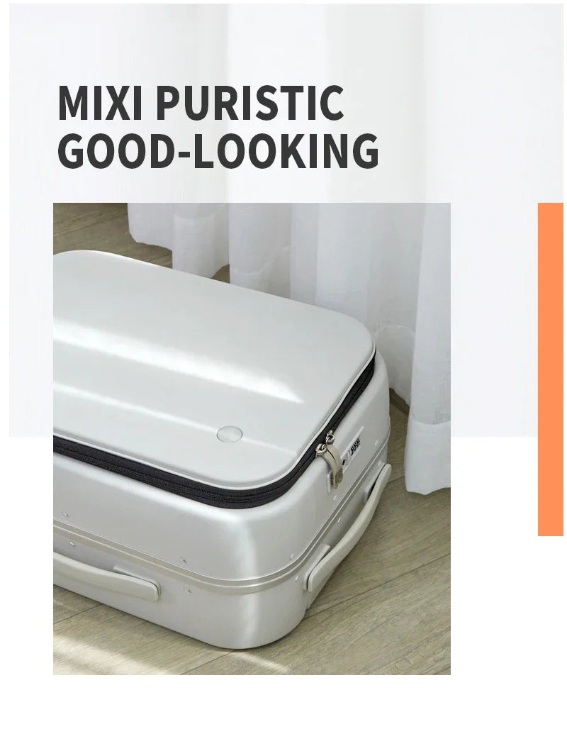 Mixi Aluminum Frame Carry-On Suitcase — Patent Design Rolling Luggage for Cabin, 18/20/24 Inch M9260