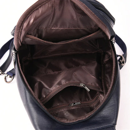 Multifunctional Women's Leather Backpack - Casual Style for Teen Girls, School and Travel Bagpack, Ladies' Chest Bag Sac