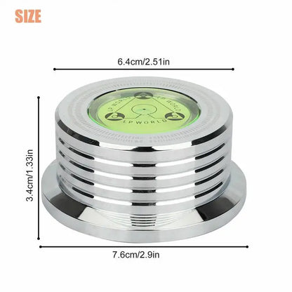 60Hz LP Record Stabilizer — Universal Aluminum Turntable Clamp with Level Alloy Weight