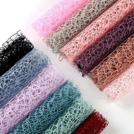 Color Mesh Bouquet Wrapping Paper – DIY Handmade Scrapbook & Decorative Wedding, Birthday Party Craft Supplies, Packaging Decor