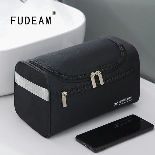 FUDEAM Polyester Business Storage Bag – Portable Toiletries Organizer, Travel Cosmetic Bag, Hanging Waterproof Wash Pouch for Men & Women