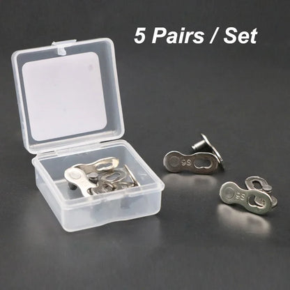 5 Pair Bicycle Chain Link Connectors — Quick Release Master Links for 6–12 Speed MTB Bikes