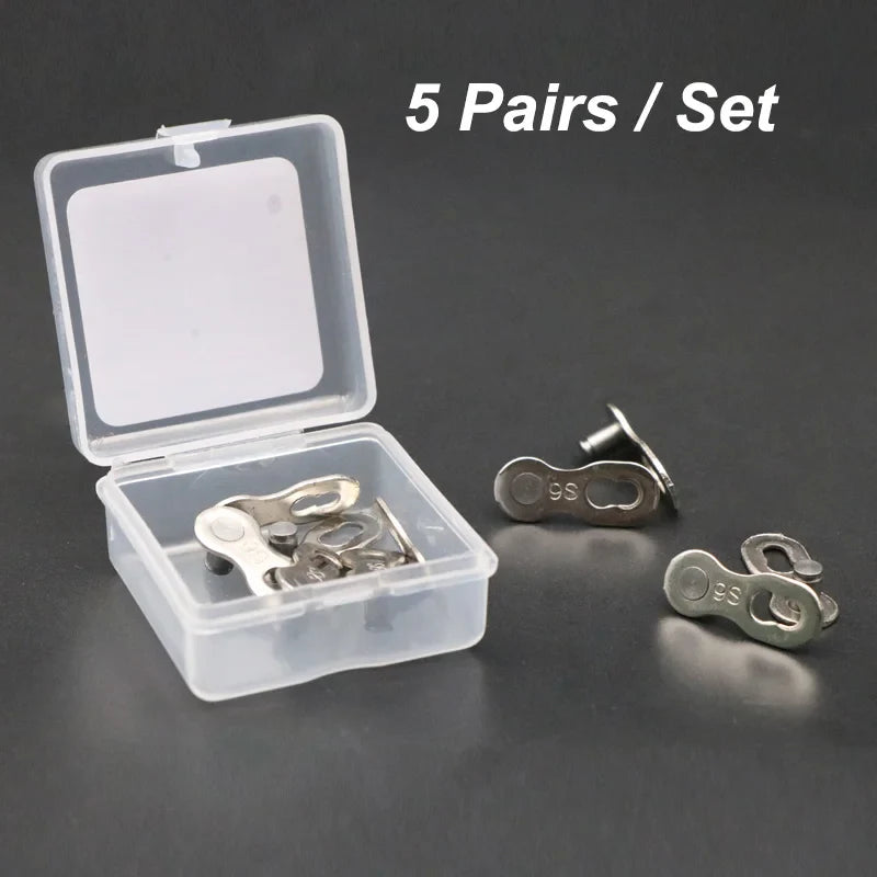 5 Pairs Bicycle Chain Quick Link Connectors – Magic Master Links for 6-12 Speed Mountain Bike Cycling