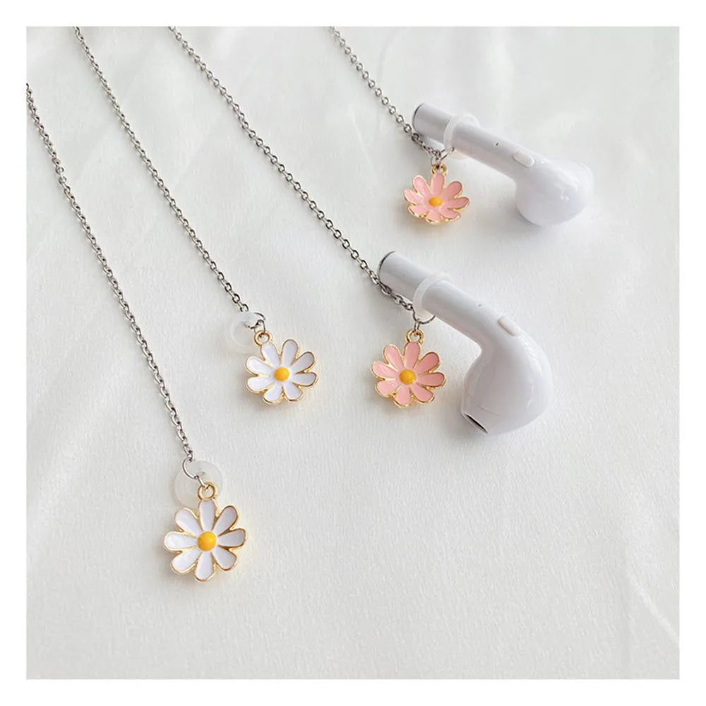 Anti-Lost Daisy Headphone Chain Strap: Women's Wireless Earphone Retention Necklace for AirPods - Best Gift Idea