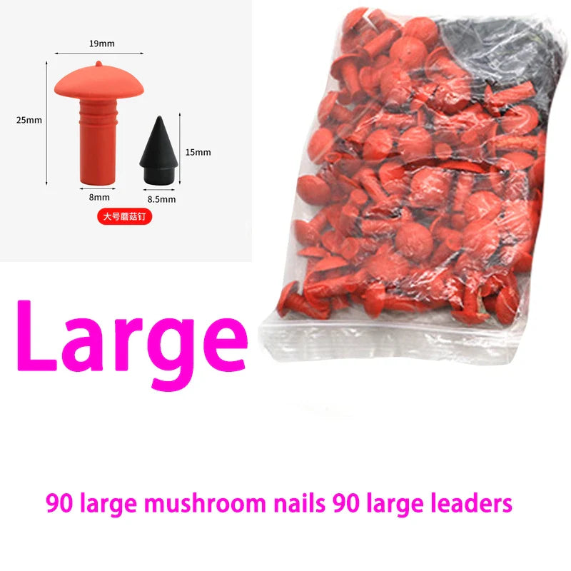 180pcs Universal Mushroom Tubeless Tire Repair Kit — Red & Black 7mm/8mm Rubber Plugs for Car Tire Fix