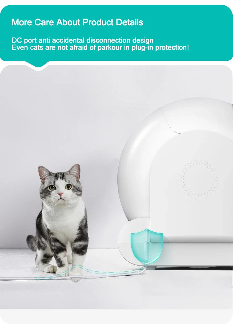 Tonepie 65L Automatic Smart Self-Cleaning Cat Litter Box – Fully Enclosed Pet Toilet Litter Tray, English Version