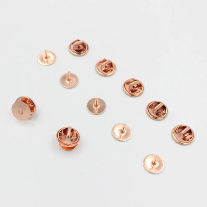 50-Set Brooch Pin Holders – Tie, Hat & Badge Backings with Flat Base & Butterfly Clasp for DIY Jewelry Findings