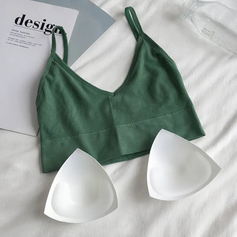 Women's Seamless Sleeveless Crop Top: Sexy Bra Tube for Streetwear & Sports - Bandeau Style Tank