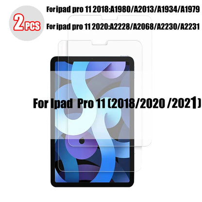 2PCS Tempered Glass Screen Protector for iPad Pro 11/12.9, Air 4/3/2, Mini 6/5/4/3 (2021/2024 Models)