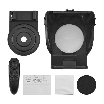 Andoer Portable Smartphone Teleprompter – with Phone Holder & Remote Control for Video Recording, Live Streaming, Interviews