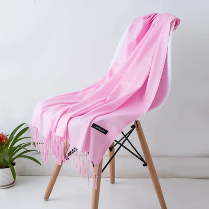 Desgine Solid Cashmere Scarf – Warm Autumn Winter Shawl Wrap with Tassels, Unisex Pashmina for Women and Men 2024