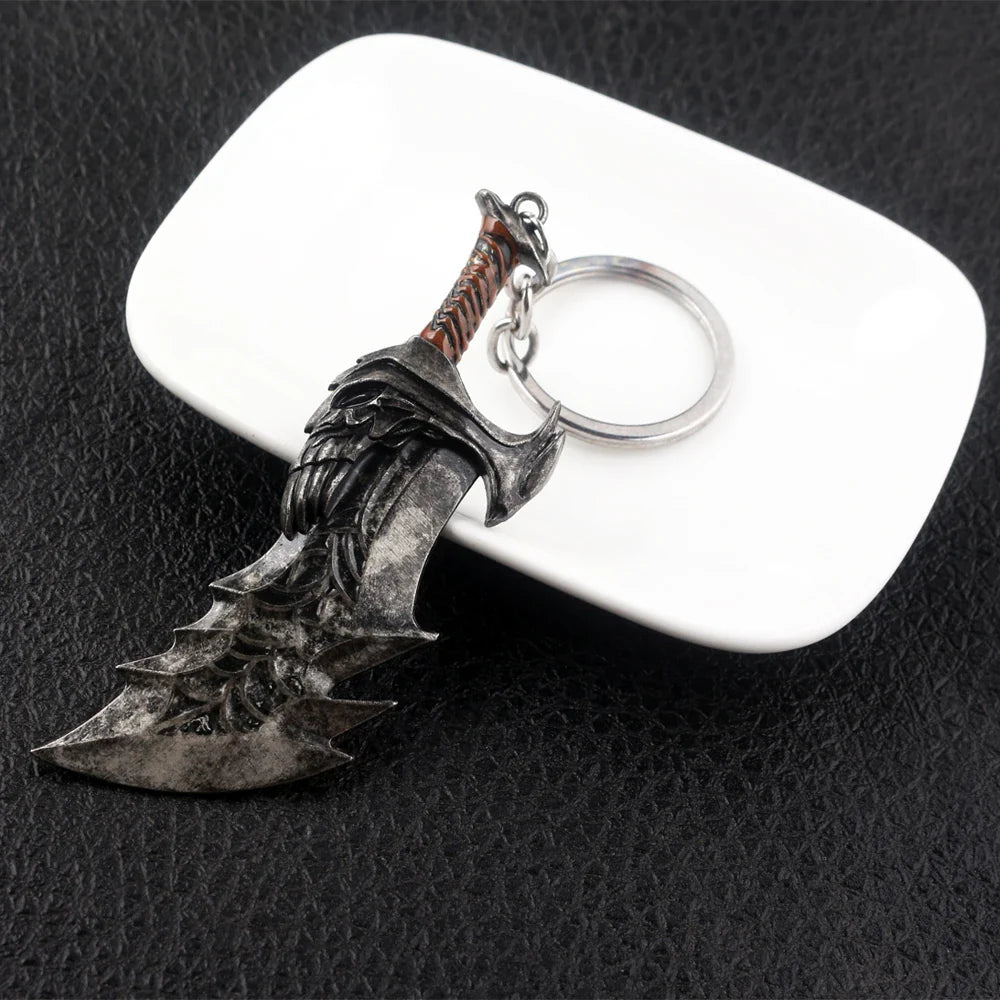 God of War 4 Kratos Sword Keychain – Pendant Keyring Jewelry for Men & Women, Car Key Accessory
