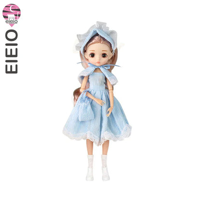 Slim 26cm BJD Doll for Girls – 13 Movable Joints with Princess Outfit, Blue Eyes & Eyelash Accessories