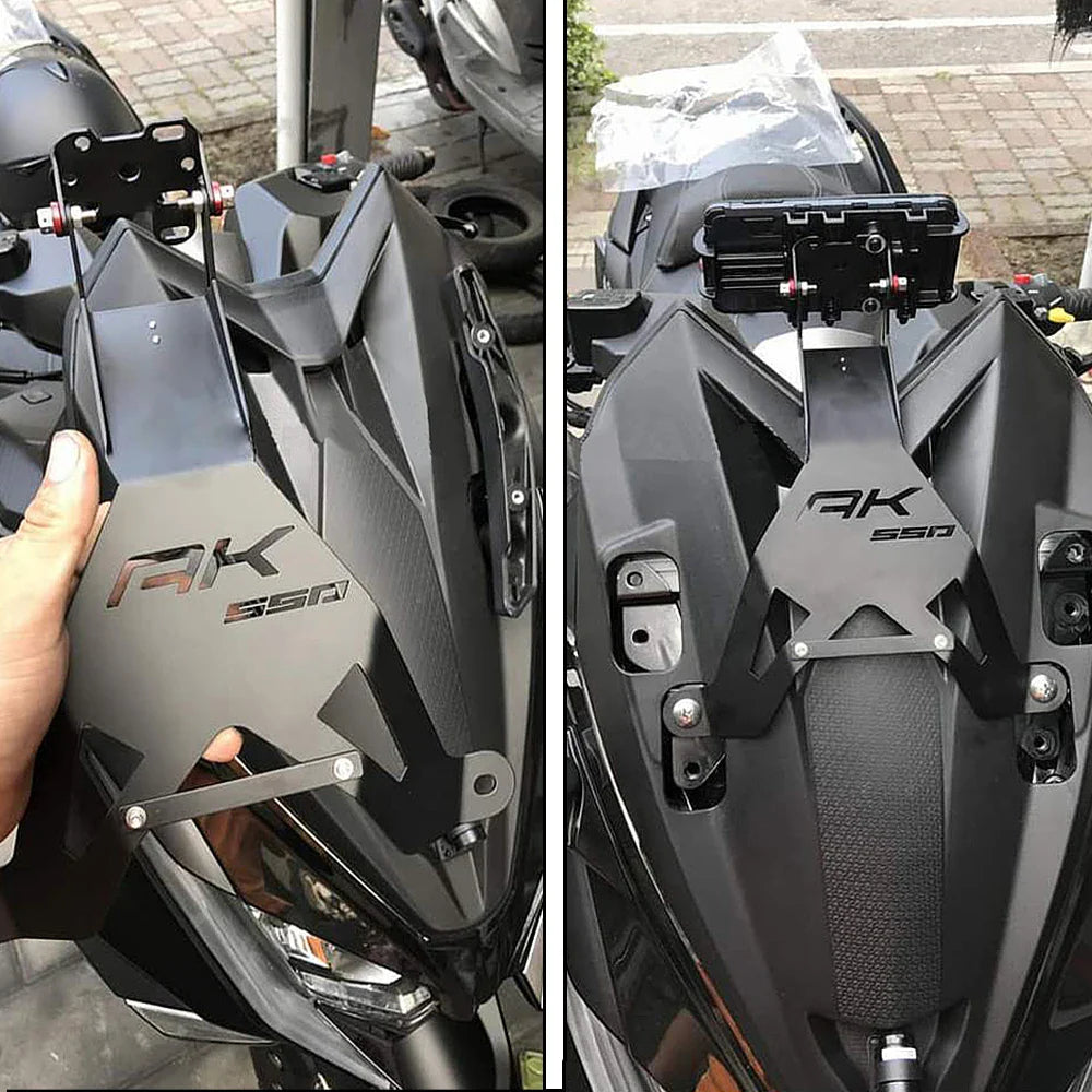 Motorcycle Front Mid Navigation Bracket GPS Phone Mount with Charging – Compatible with KYMCO AK550 AK 550 Accessories, Durable Travel Holder