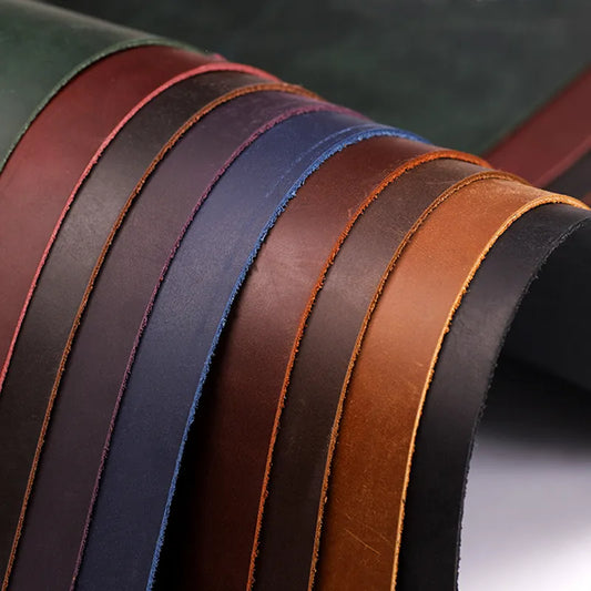 2mm Dark Orange Natural Crazy Horse Leather: Genuine Cow Skin Leather for DIY Leather Craft - Ideal for Belt, Wallet, and Bag Making