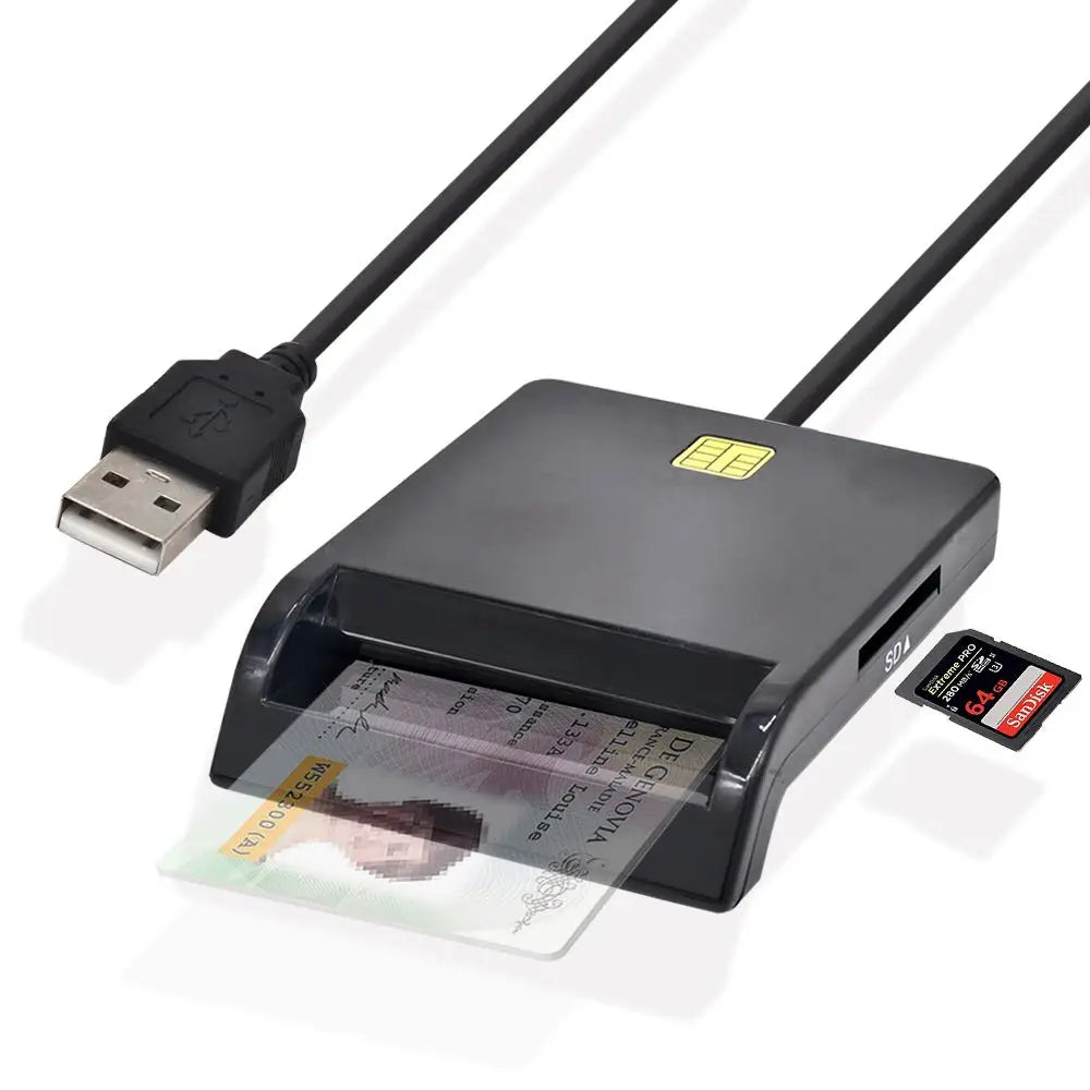 UTHAI X02 USB SIM Smart Card Reader – Bank Card IC/ID EMV SD TF MMC USB-CCID ISO 7816 Compatible with Windows & Linux