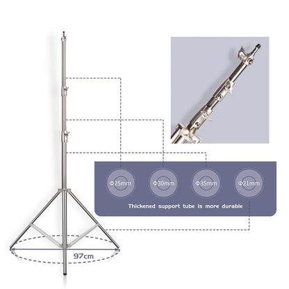 2.8M Stainless Steel Tripod Light Stand – Foldable Magic Leg C-Stand for Spot Light, Softbox, Photography Studio