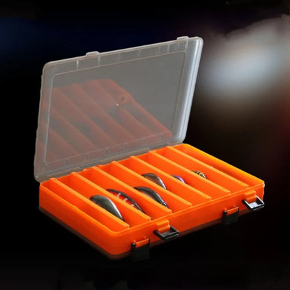 Fishing Tackle Box: Double-Sided Storage with 14 Compartments for Lures, Hooks, and Baits - Portable Fishing Accessories Organizer
