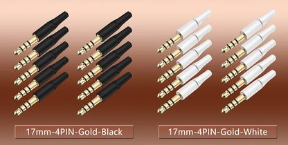 10pcs White & Black 3.5mm Stereo Headset Plug Adapter 3/4 Poles Audio Jack Connector for iPhone 2.5mm