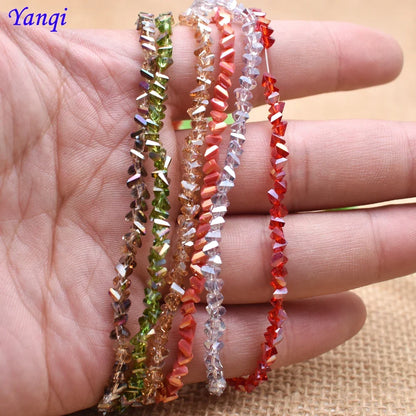 Yanqi Triangle Crystal Beads - 38 Colors 4mm Loose Glass Beads for DIY Jewelry Making Earrings Necklace Crafts