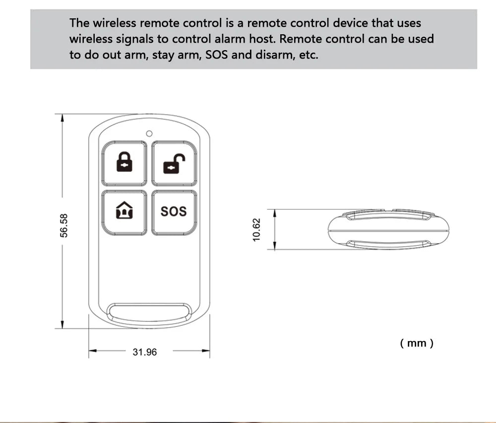 PGST PF-50 Wireless Remote Control – High-Quality Home Security System Alarm