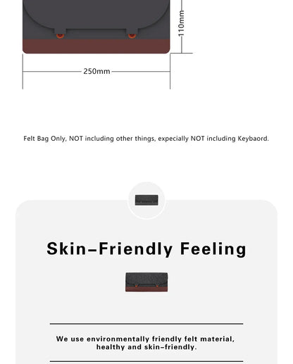 PU Felt Keyboard Carrying Case – Protective Bag for Planck 40%, 60%, 80%, 100%, GH60, XD64, TADA68, TKL 87/104, ANSI, BM60/65/68, Poker Keyboards