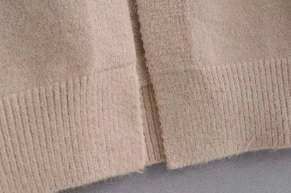 Women’s Solid Color Loose Thick Warm Sweater Cardigan – V Neck Knitted Coat with Pockets, Casual Spring/Autumn Tops C-124