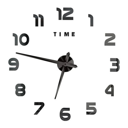 3D DIY Wall Clock - Modern Acrylic Mirror Sticker Quartz Clock For Living Room Decor With Silent Movement