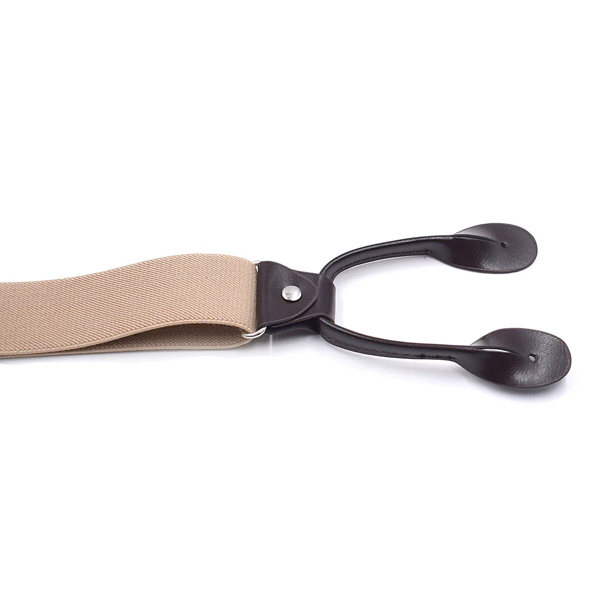 Vintage Leather Trimmed Suspenders | Men Women Adult | Button End Y-Back | Adjustable Elastic Trouser Braces Straps | Wedding Party Belt