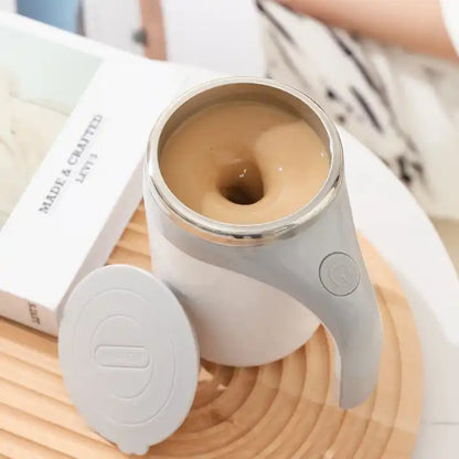 NEW!!! Stainless Steel Self-Stirring Coffee Cup with Custom Logo - Battery or Rechargeable