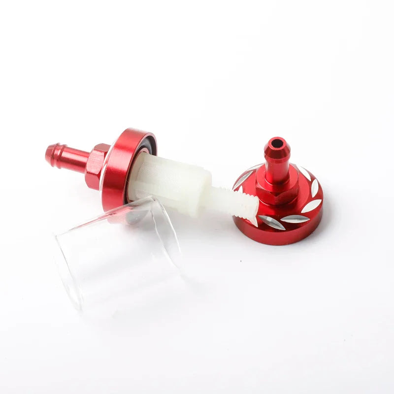 8mm Motorcycle Inner Fuel Filter with Gasoline Filters + 40CM Petrol Fuel Line Hose + 4 Clips for Moto, Scooter, Dirt Bike