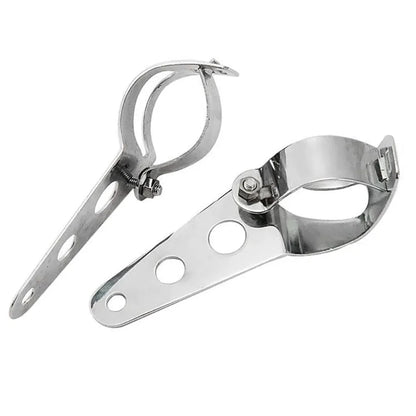 Universal Motorcycle Headlight Mount Bracket – Adjustable Fork Clamp Holder for Chopper & Motor Forks 27-48mm
