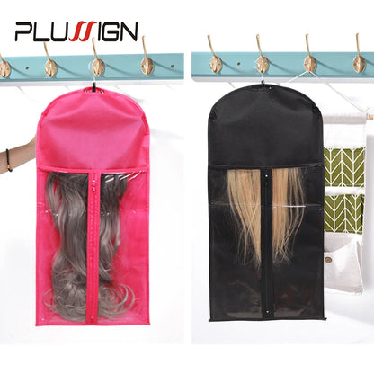 Wig Storage Bag with Hanger - Dustproof Protective Organizer Case for Hair Extensions & Wigs
