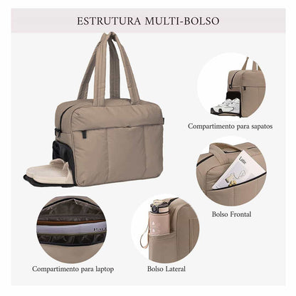 Down Duffel Bag – Large Capacity Women’s Shoulder Bag with Dry/Wet Separation, Multifunctional Travel Handbag