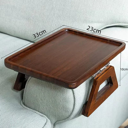 Stuck on Sofa Handrail Tray – Side Table with Feet, Tea Cup Holder & Small Apartment Coffee Table Gadget