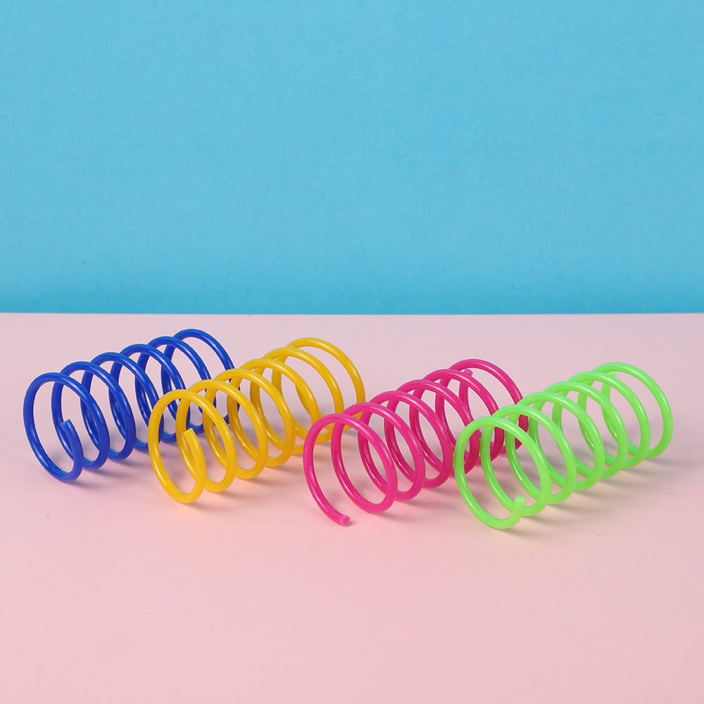 4/8/12PCS Cat Plastic Spring Toy – Interactive Beating Toy for Cats & Small Dogs, Fun Kitten Accessories